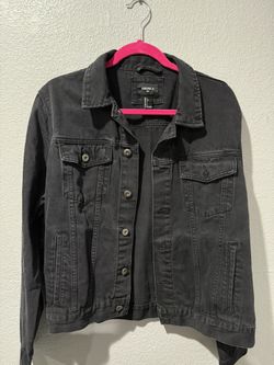 forever 21 men’s black denim jacket