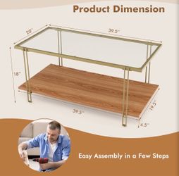 Glass top coffee table
