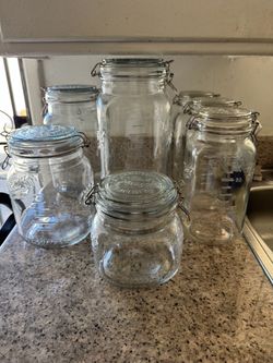Glass Mason Jars Set of 7