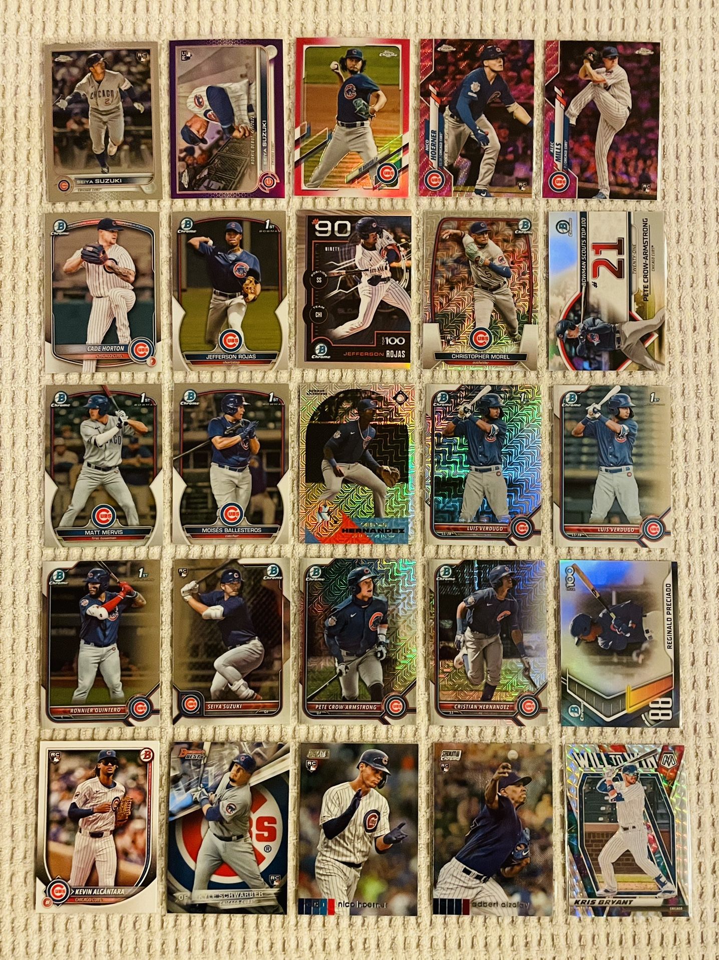 Chicago Cubs 45 Card Baseball Lot! Rookies, Prospects, Refractors, Prizms, Autographs, Short Prints, Variations & More!