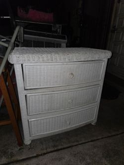 White Wicker Dresser