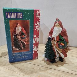 VTG Traditions Old World Ceramic Figurine Santa Claus St Nick Animals Collection Christmas Holidays 8"x4"