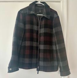 Men's Plaid Wool Zip Jacket