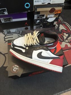 Jordan 1 Low Black Toe Sz 10