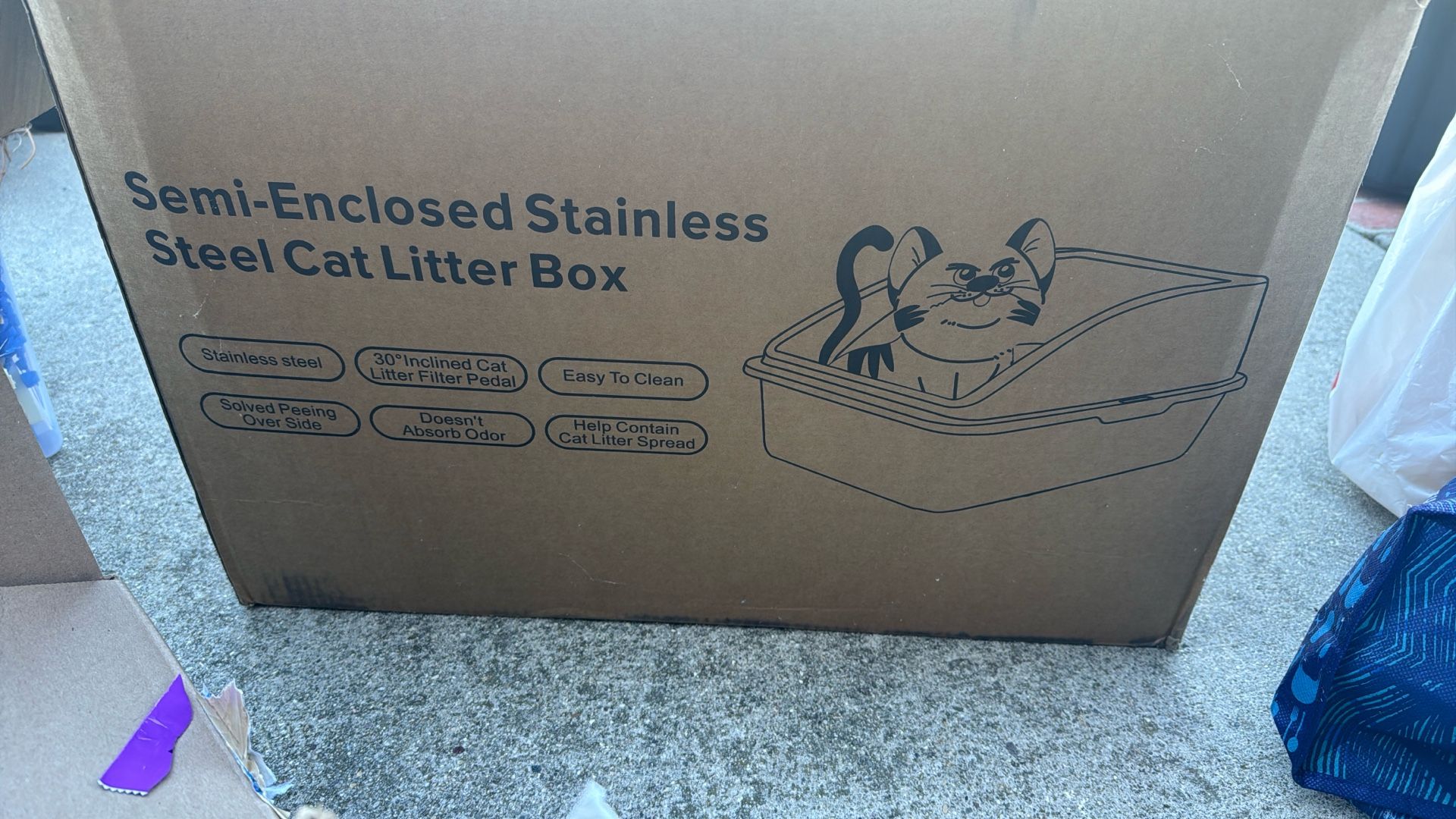 Semi Enclosed Stainless Steel Cat Little Box 