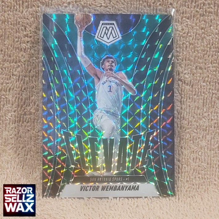 VICTOR WEMBANYAMA 2024-25 ELEVATE INSERT GREEN MOZAIC PRIZM #11 SA SPURS