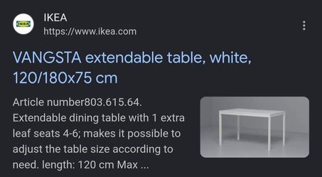 Vangsta ikea extendable table