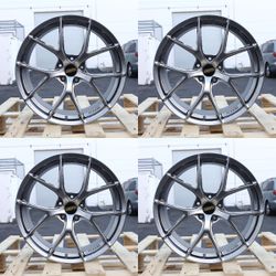 New 18 Inch BBS FI-R EVO Style Wheels 18x8 +35 5x114.3 Hyper Black Rims Set of 4 CB73.1