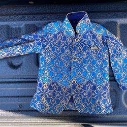 Mebaz Blue Button Up Collar Shirt (child)