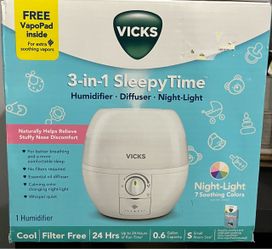 Vicks 3-in-1 SleepyTime Humidifier Diffuser Night-Light