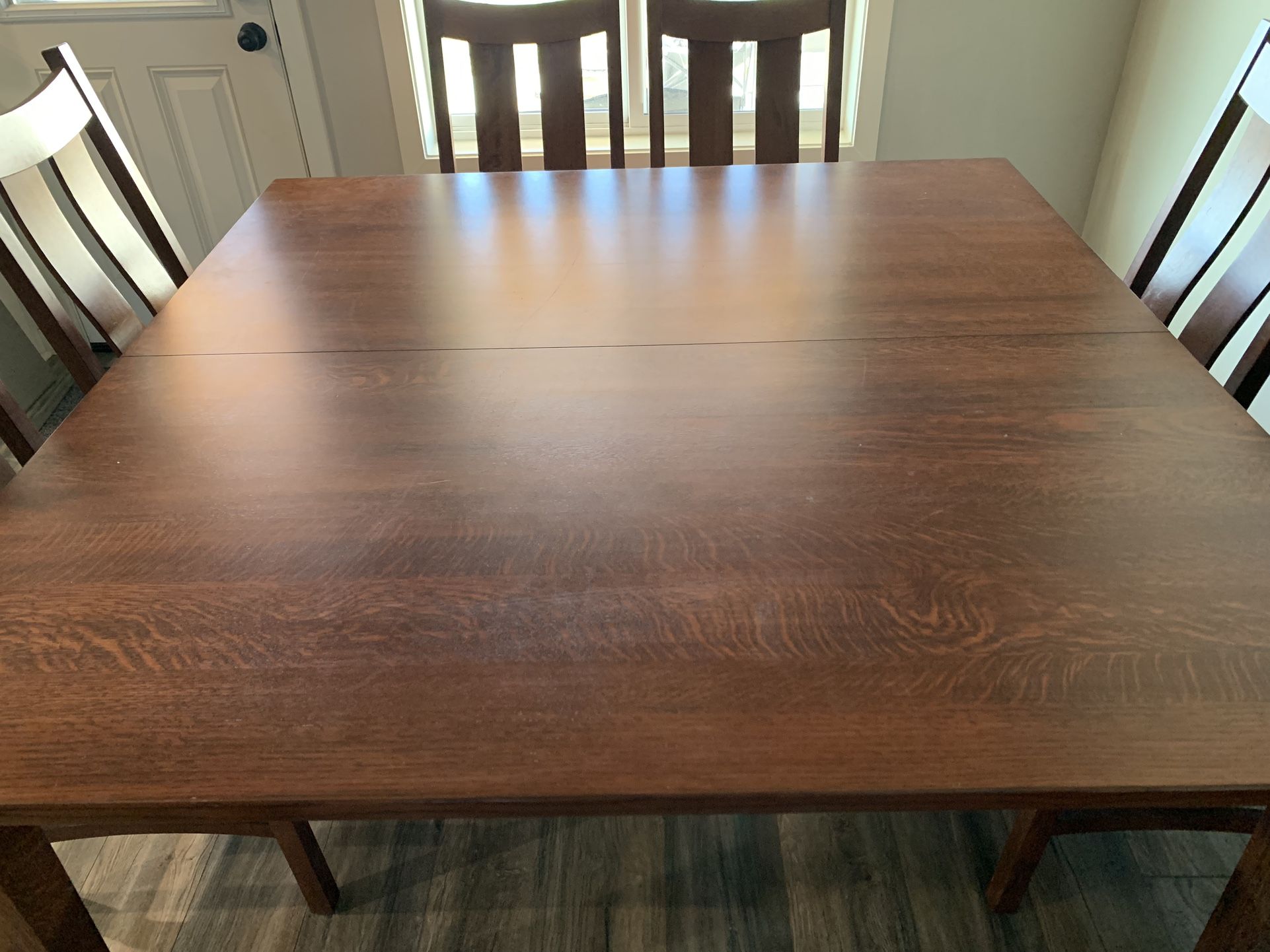 60” Square Dining Table w/ 8 Chairs And 3 Extensions
