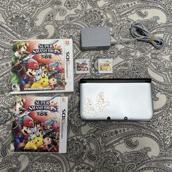 Nintendo 3DS XL Silver Mario & Luigi Limited Edition Super Smash And Zelda Time