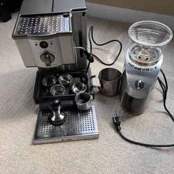 Breville Espresso Maker And Capresso Coffee Bean Grinder