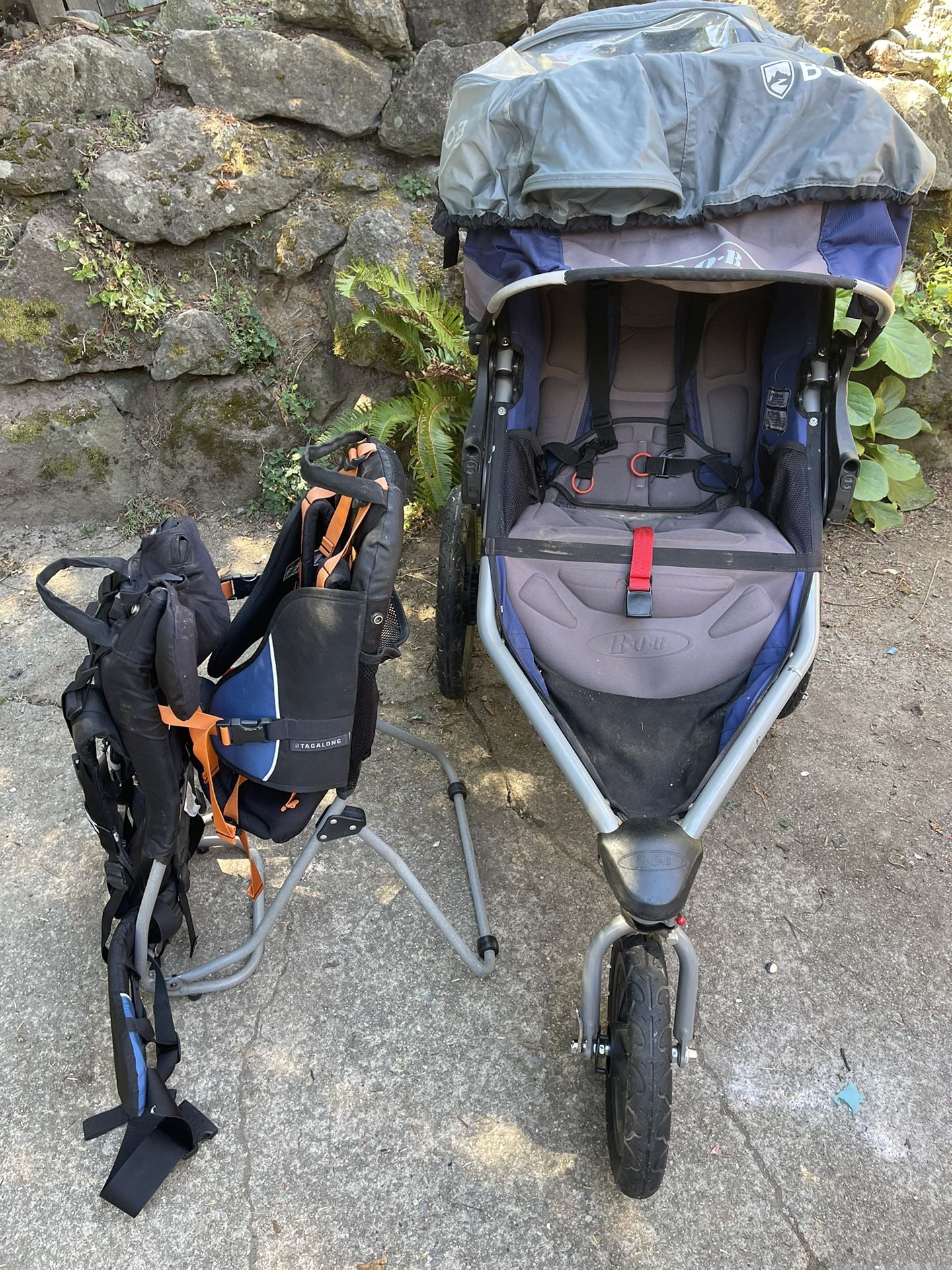 BOB Revolution SE Stroller AND REI TagAlong Child Hiking Backpack!