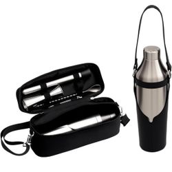 Lexenic Portable Cocktail Shaker Set,Premium Stainless Steel Vacuum Insulated Martini Shaker Kit,Bartender Kit Gift for Beach,Poolside,Post-Gym,Dinner