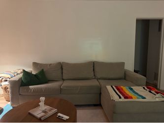 Beige Sectional Sofa with Chaise