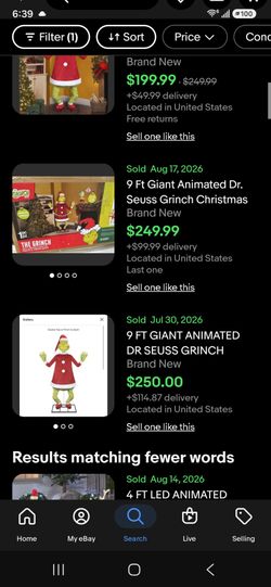 Animated 9ft Life-Size Grinch Christmas Holiday Decoration singing