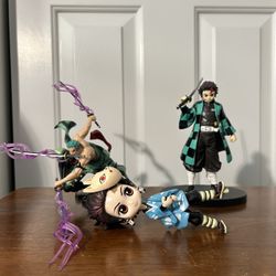 Anime Figures (Zoro and Tanjiro)