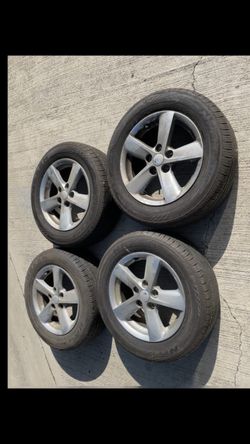 4 — 205/65r16 5x4.5 5x114.3 Stock Kia Optima Hyundai Sonata Elantra G35 G37 Altima accord Civic Rsx Camry RAV4 Tacoma Wheels Rims Good Treads Tires!
