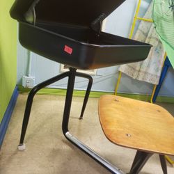 Antique Industrial Student Desk