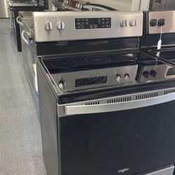 New Scratch And Dent Whirlpool 5 Burner Glass Top Stainless Steel Range. 1 Year Warranty 