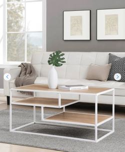 40” Walker Edison Maya Coffee Table Oak/White