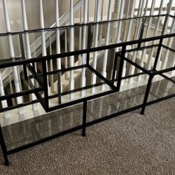 TV Stand With Glass Shelves