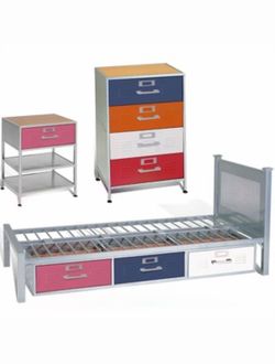 Twin style bed with 3 lockers optional colors