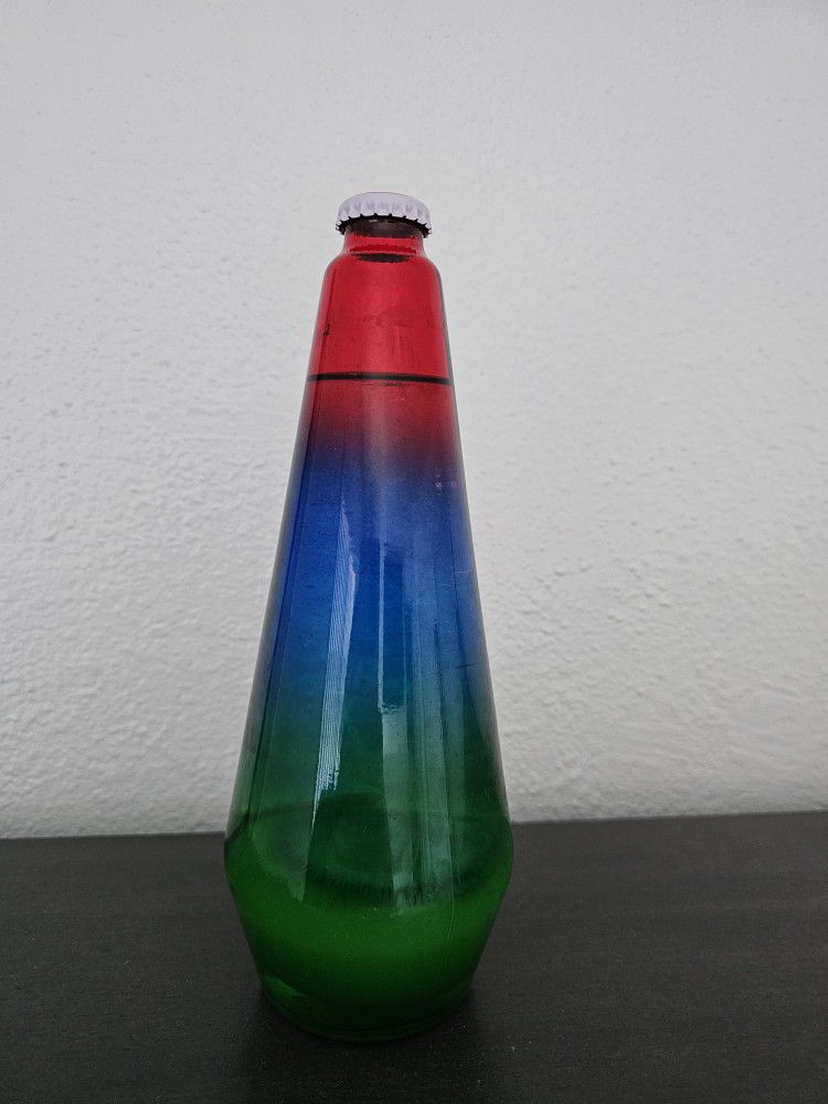 VTG Lava Lamp Glass Bottle 9.5" Globe Only - Rainbow - Red Blue & Green H2140