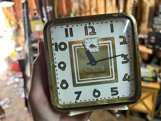 Vintage 1950's Ingraham Square Mechanical Alarm Clock