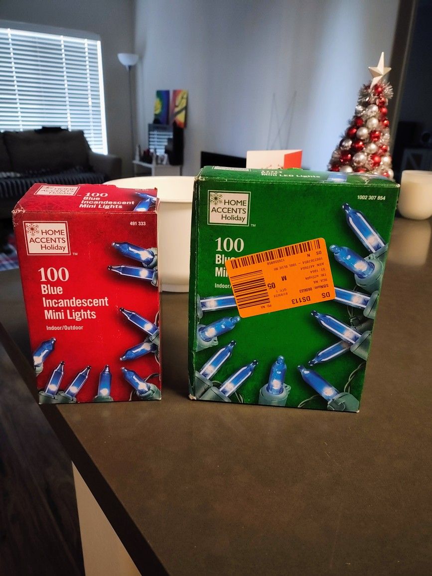 Blue Christmas Lights. 100 Lights Each..New