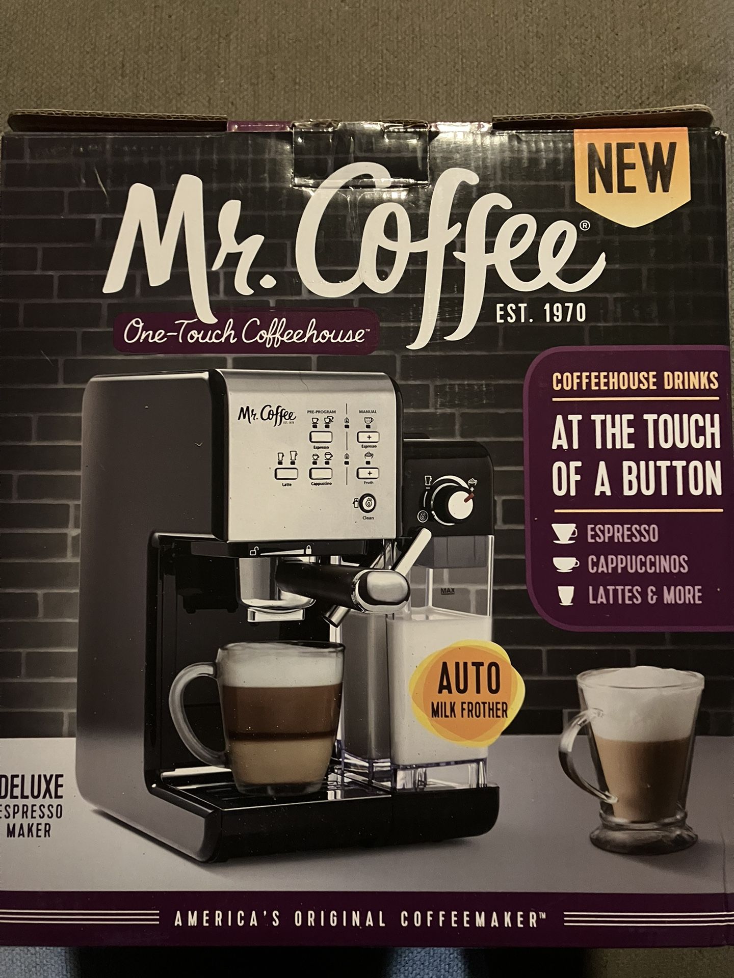 Mr. Coffee One-Touch Coffeehouse Deluxe Espresso Maker - Stainless Steel