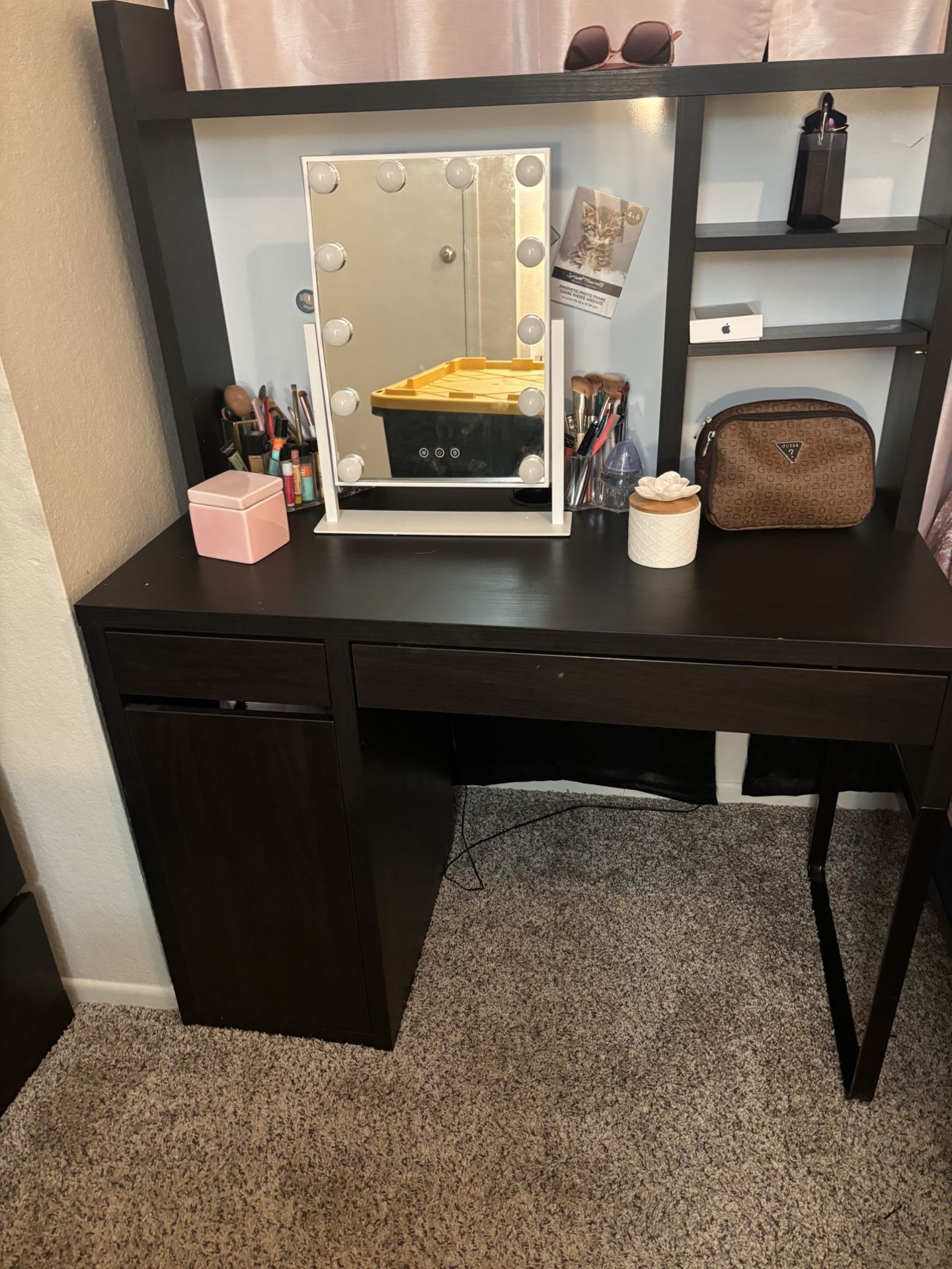 Desk And Led Light Up Mirror