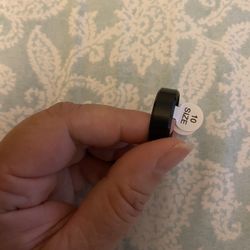 Mens Fashion Stainless Steel Black Band Size 10