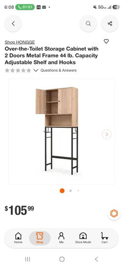 Over-the-Toilet Storage Cabinet with 2 Doors