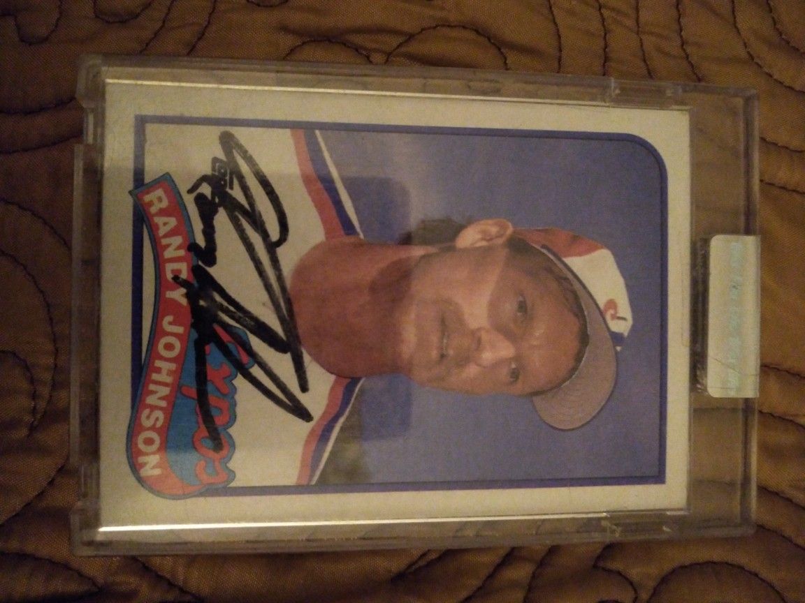 Randy Johnson Rookie Card Signed Card 64 Topps