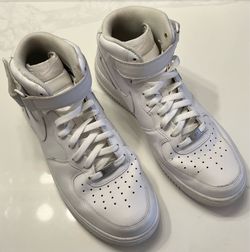 USED Nike Air Force 1 Mid '07 Triple White 315123-111 Size 10.5M