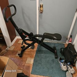 PowerRider works like a rowing  machine  &  a sitting squatting machine but better, safer and cheaper.