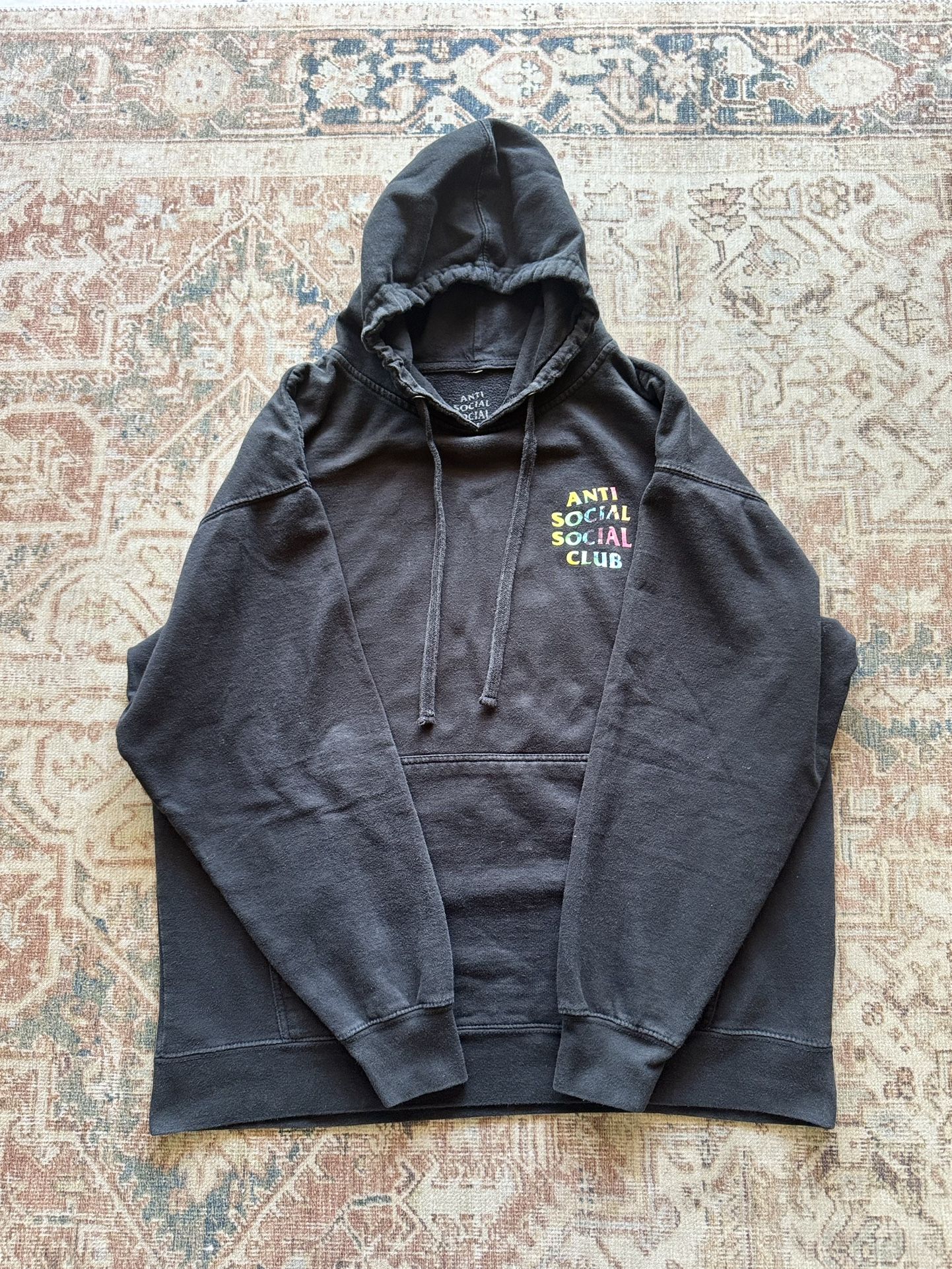 Anti Social Social Club Black Tie Dye Logo Hoodie