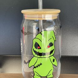 oogie boogie glass cup