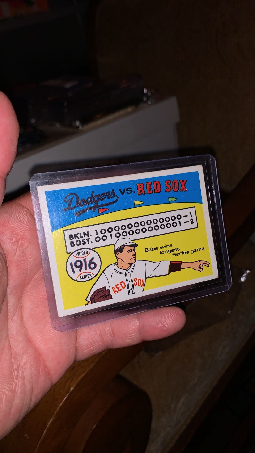 Los Angeles dodgers x Boston Red Sox World Series card with Babe Ruth