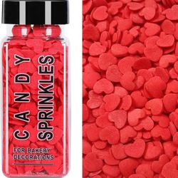 Valentines Sprinkles, Red Heart Sprinkles, Sprinkles for Cake Decorating, Heart Sprinkles Edible for Baking, Ice Cream, Cookies, Cupcake Topper See le