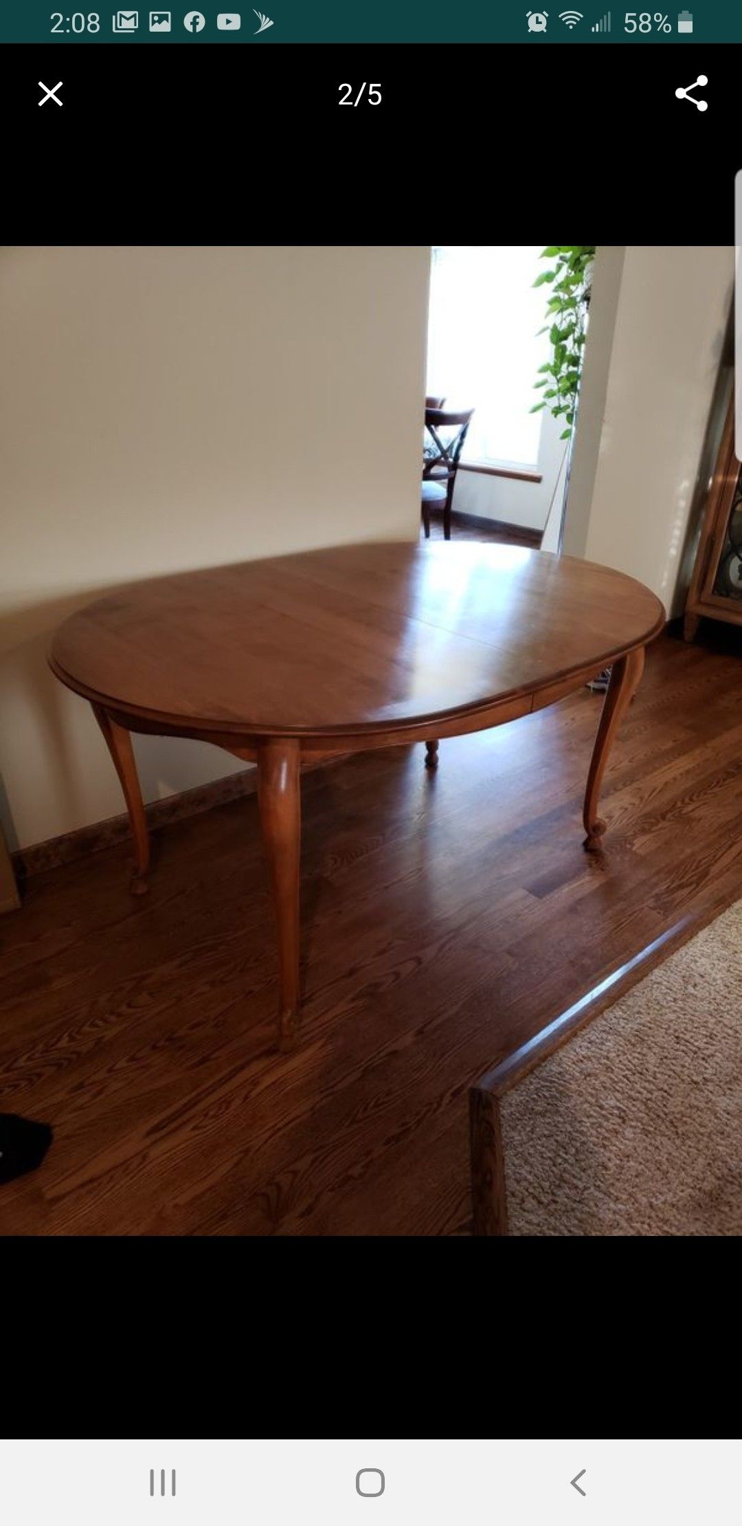 Solid birch dining table