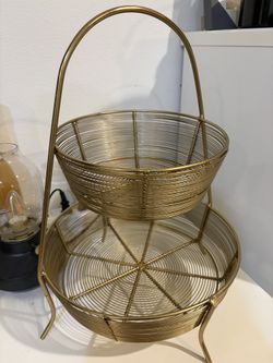 2-Tier Gold Plated Wire Basket - Threshold brand from Target