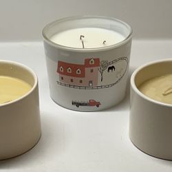 Trio of Ceramic Enclosed Candles NEW (3)