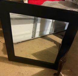 Rectangular Wall Mirror with Black Frame vintage