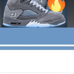 JORDAN 5 WOLF GREY MEN SIZE 9.5,10