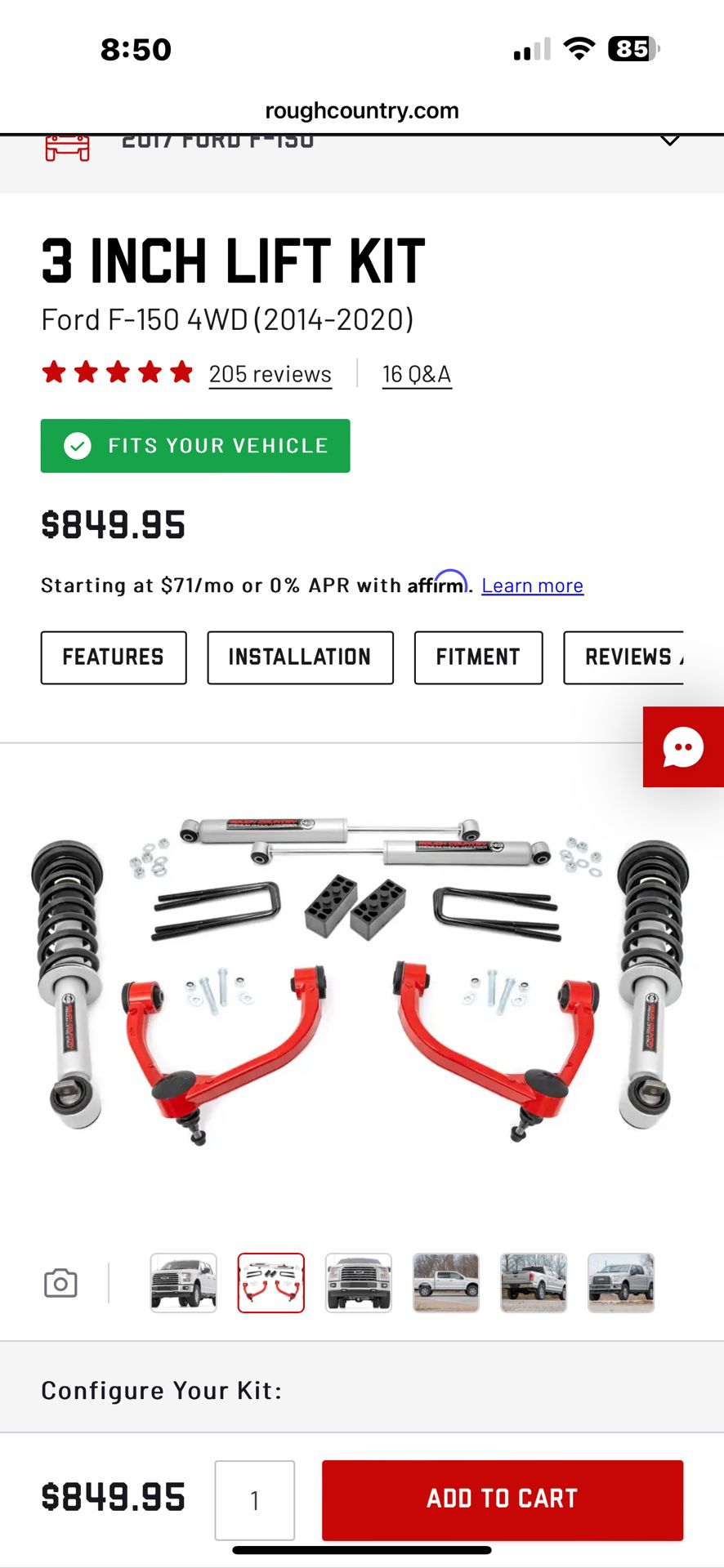 Rough Country Ford F150 Lift Level Kit 