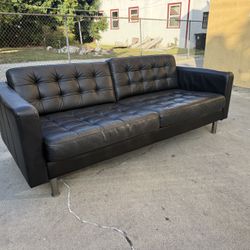 IKEA MORABO BLACK LEATHER SOFA