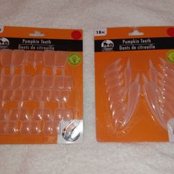 CLEAR PLASTIC PUMPKIN DECORATIVE TEETH
